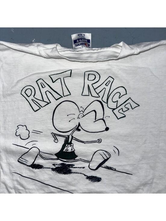 Hanes Other - Rat Race Hanes Beefy XL Crazy VTG T Shirt 90s College Running 27 Funny Random